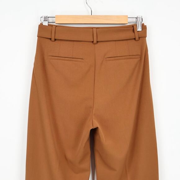 NWOT J.Crew Factory Belted Straight-Leg Trouser Dress Pant In Brown 2 Petite - Picture 7 of 11